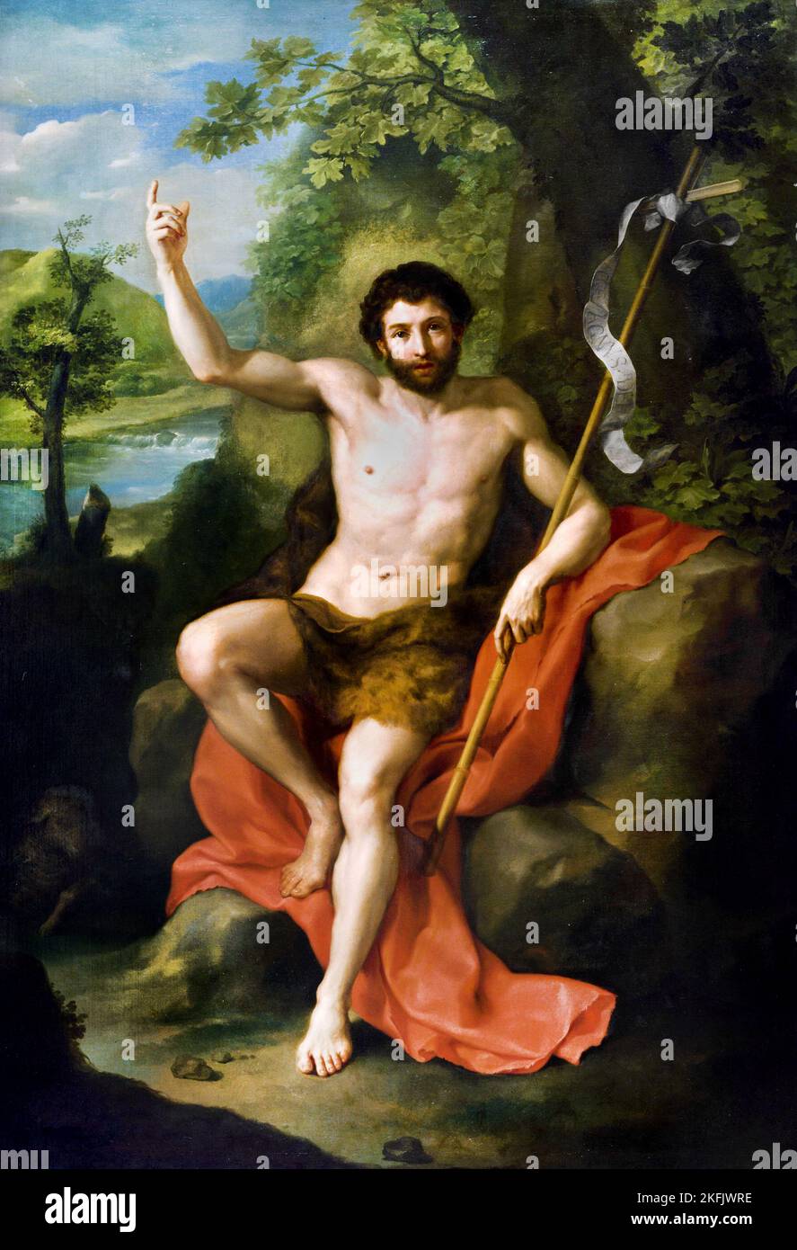 Anton Raphael Mengs ; Saint John The Baptist prêchant dans la nature sauvage ; Circa 1760 ; huile sur toile ; Museum of Fine Arts, Houston, Etats-Unis. Banque D'Images