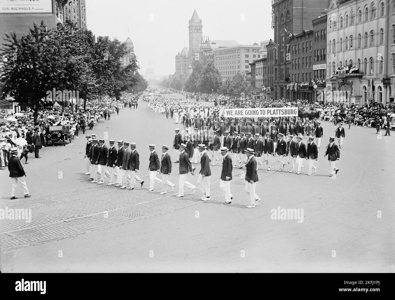 Préparation Parade - Plattsburg Men, 1916. Banque D'Images