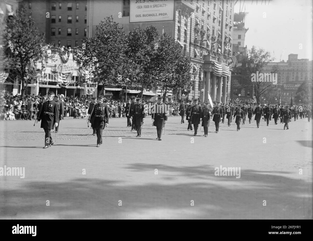 Parade de préparation - G.A.R. Unités à Parade, 1916. Banque D'Images