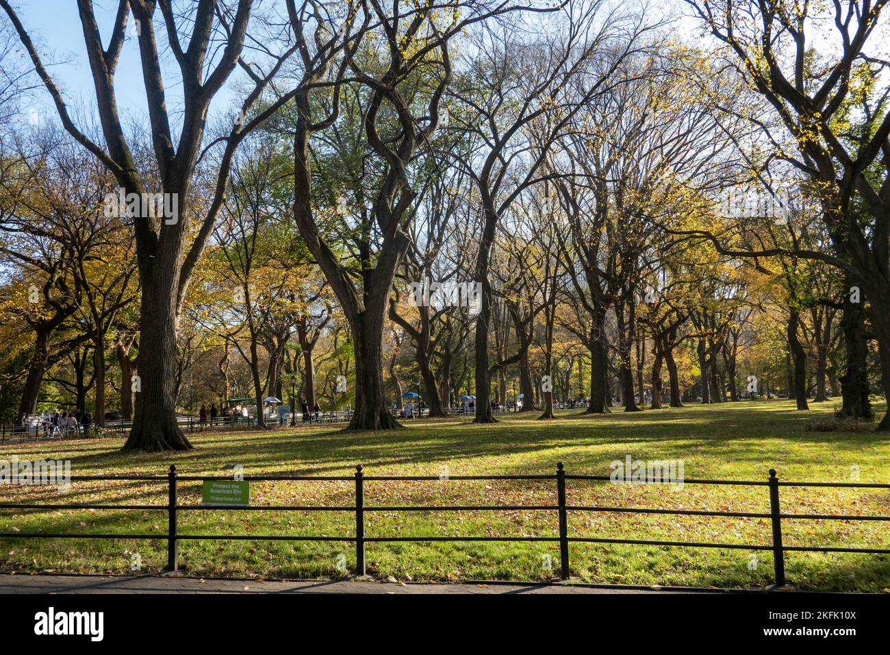 Appelez la zone du centre commercial à Central Park offre un chemin paisible sur un après-midi d'automne, 2022, NYC, États-Unis Banque D'Images