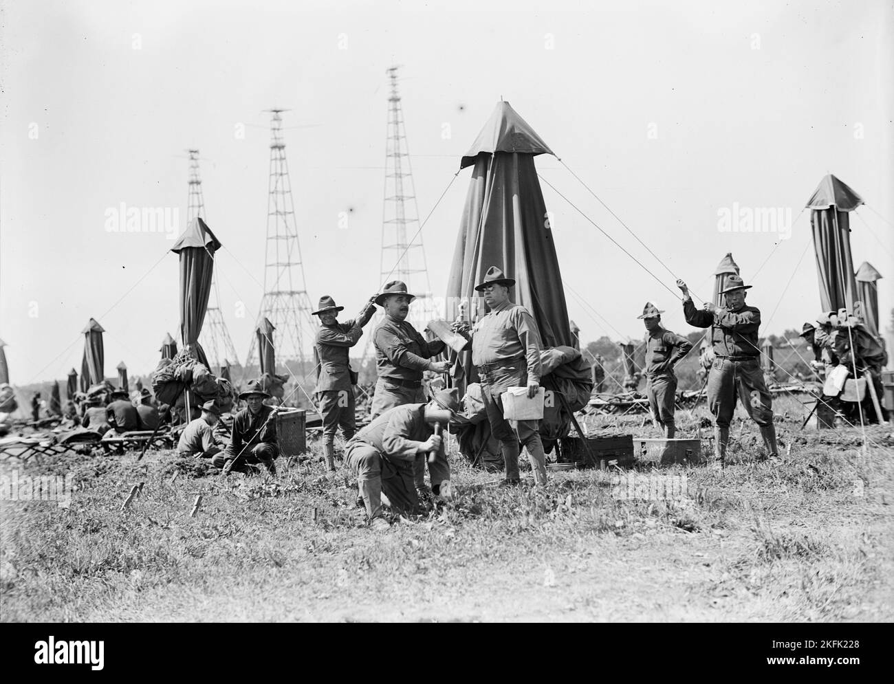 Garde nationale de D.C. à Camp, 1915. Banque D'Images