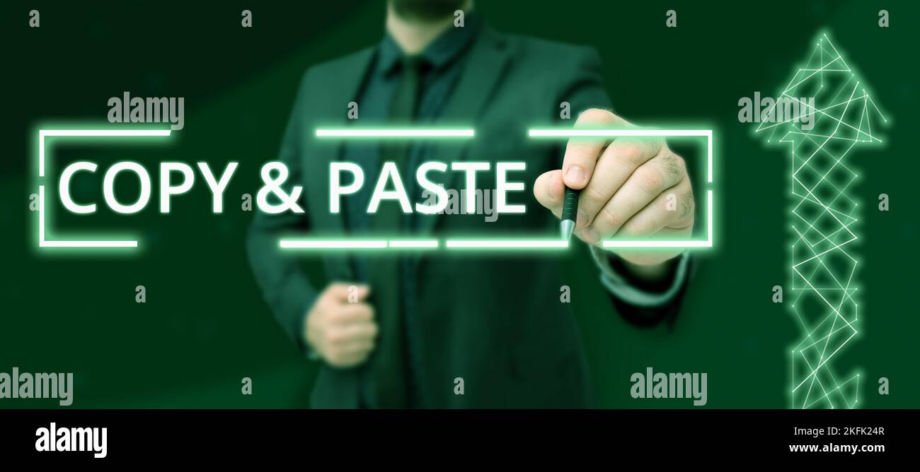 Écriture affichage du texte Copier Coller. Concept imitation