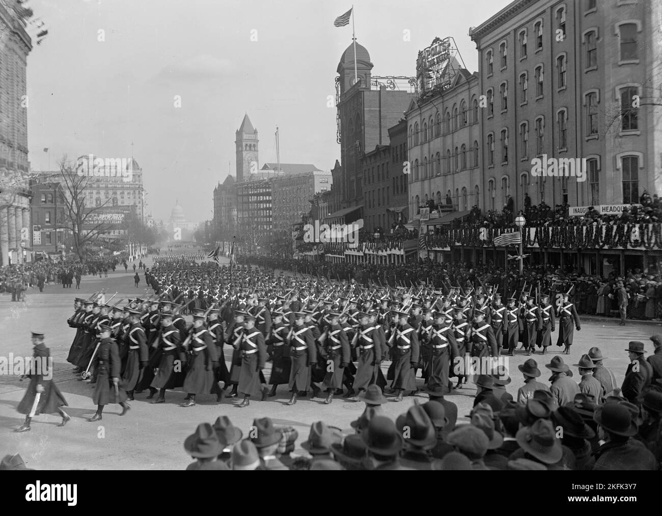 Parades inaugurales - unité militaire à Parade, 1917. Banque D'Images