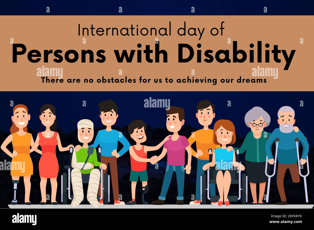 Bonne journée internationale des personnes handicapées Banque D'Images