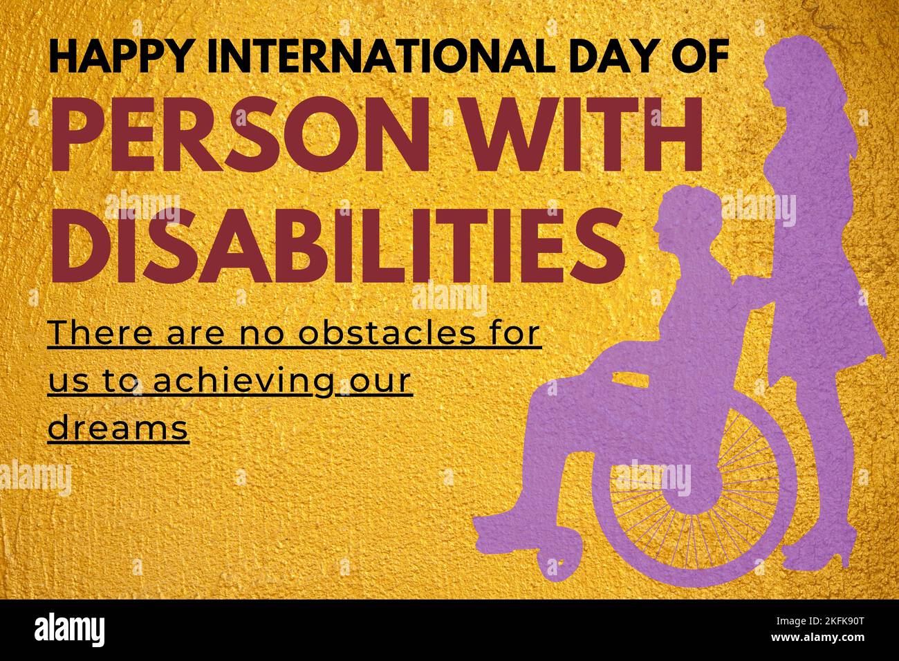 Bonne journée internationale des personnes handicapées Banque D'Images