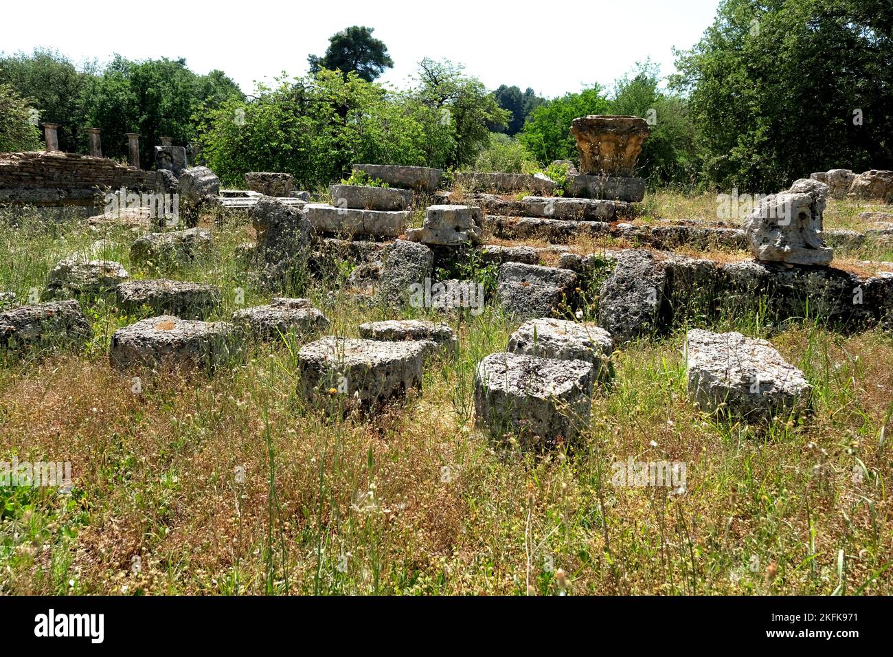 Les ruines de l'ancienne Olympie en Grèce Banque D'Images