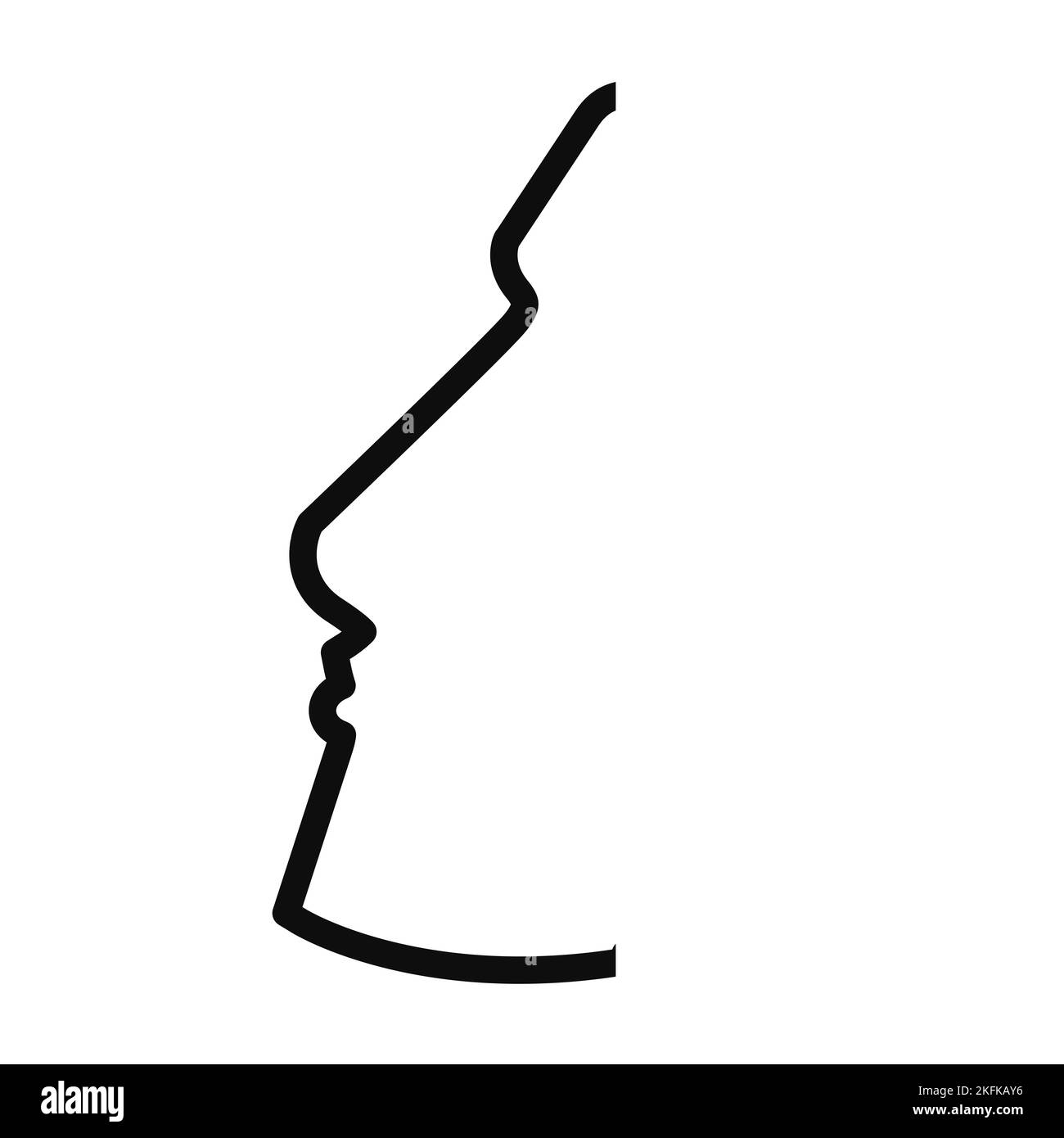 Silhouette d'icône de la tête humaine. Profil d'avatar homme, signe de ...
