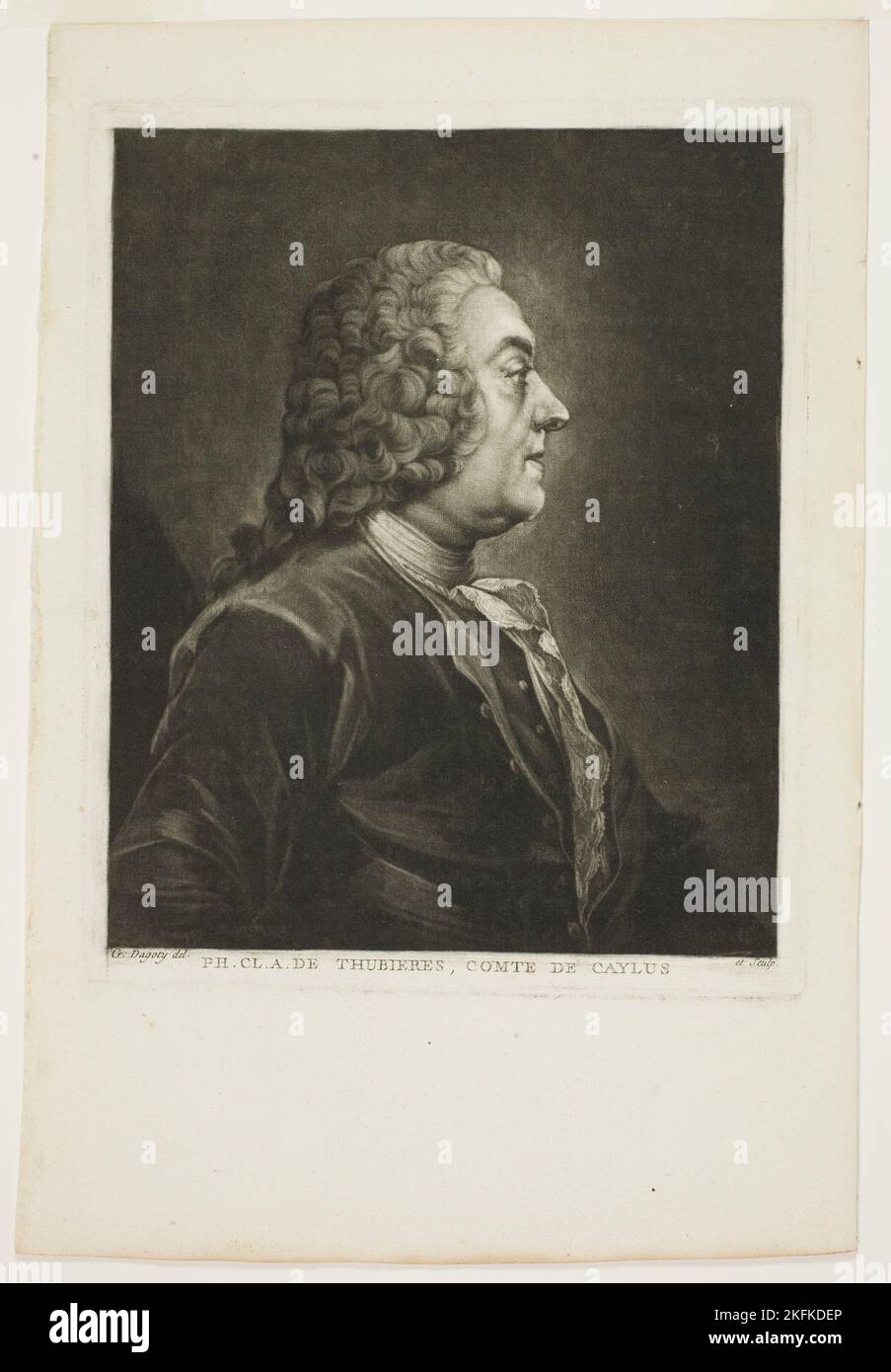 Philippe Claude Tubières, Comte de Caylus, 1770. Peut-être un portrait de la polymath française Anne Claude de Caylus. Banque D'Images