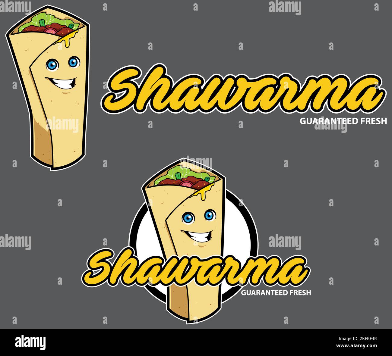 Shawarma Mascot Design Illustration de Vecteur