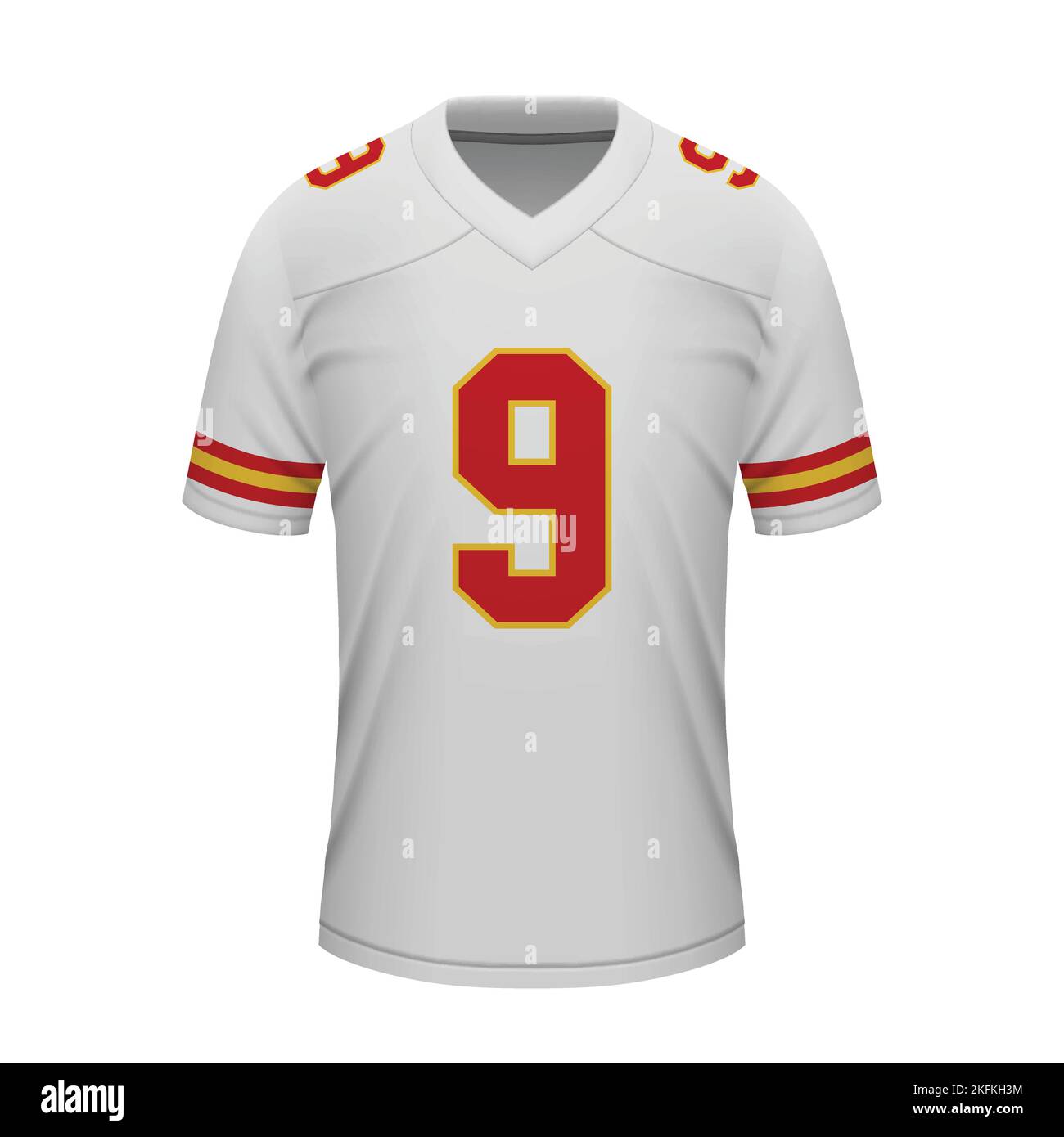 Maillot extérieur de football américain réaliste Kansas City, modèle de maillot pour uniforme de sport Illustration de Vecteur Maillot extérieur de football américain réaliste Kansas City, modèle de maillot pour uniforme de sport Illustration de Vecteur