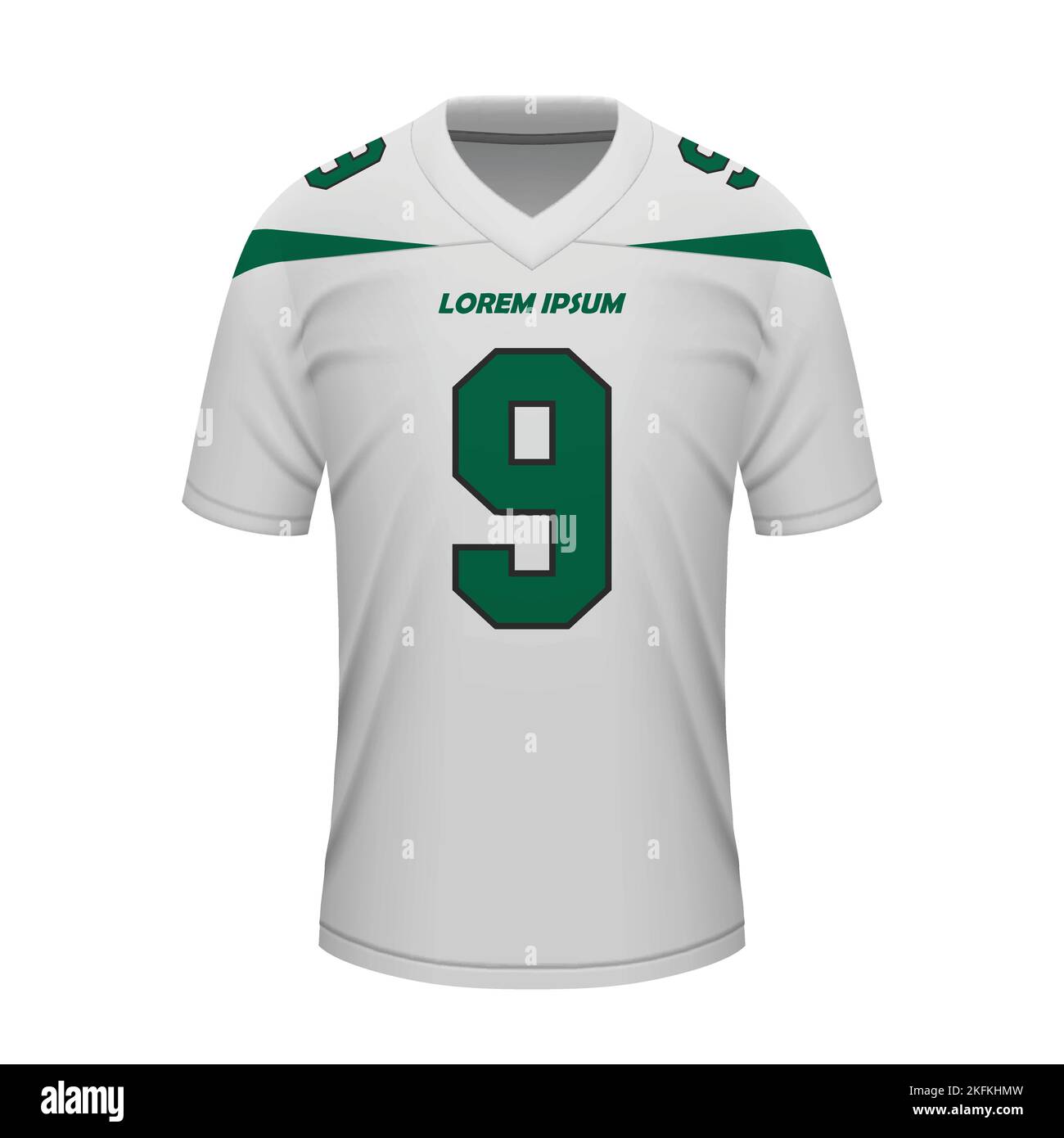 Maillot extérieur de football américain réaliste New York Jets, modèle de maillot pour l'uniforme de sport Illustration de Vecteur