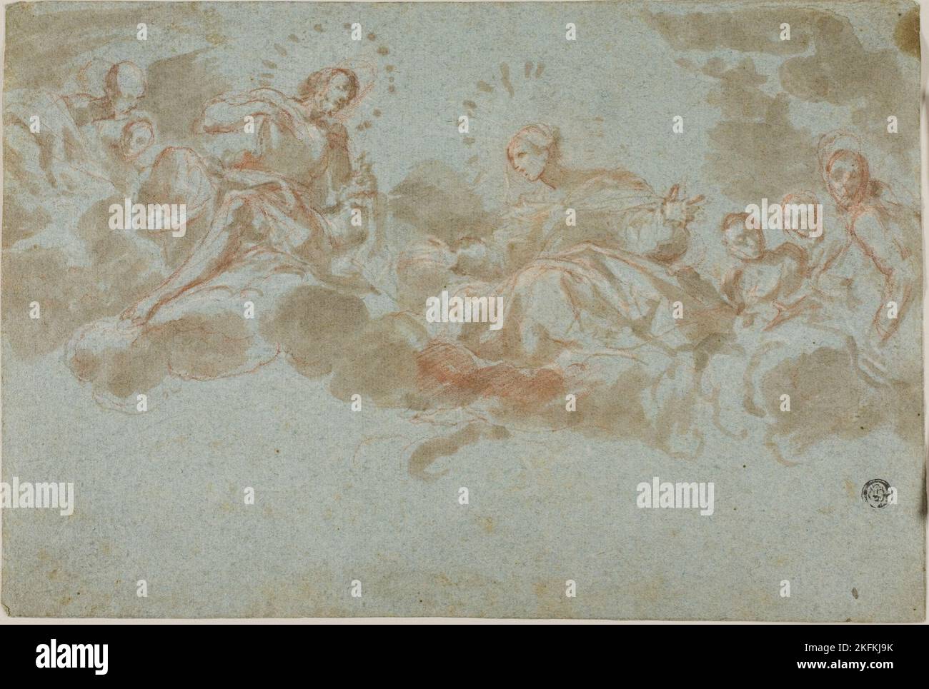 Christ et la Vierge dans la gloire, n.d. Attribué à Giacinto Brandi. Banque D'Images