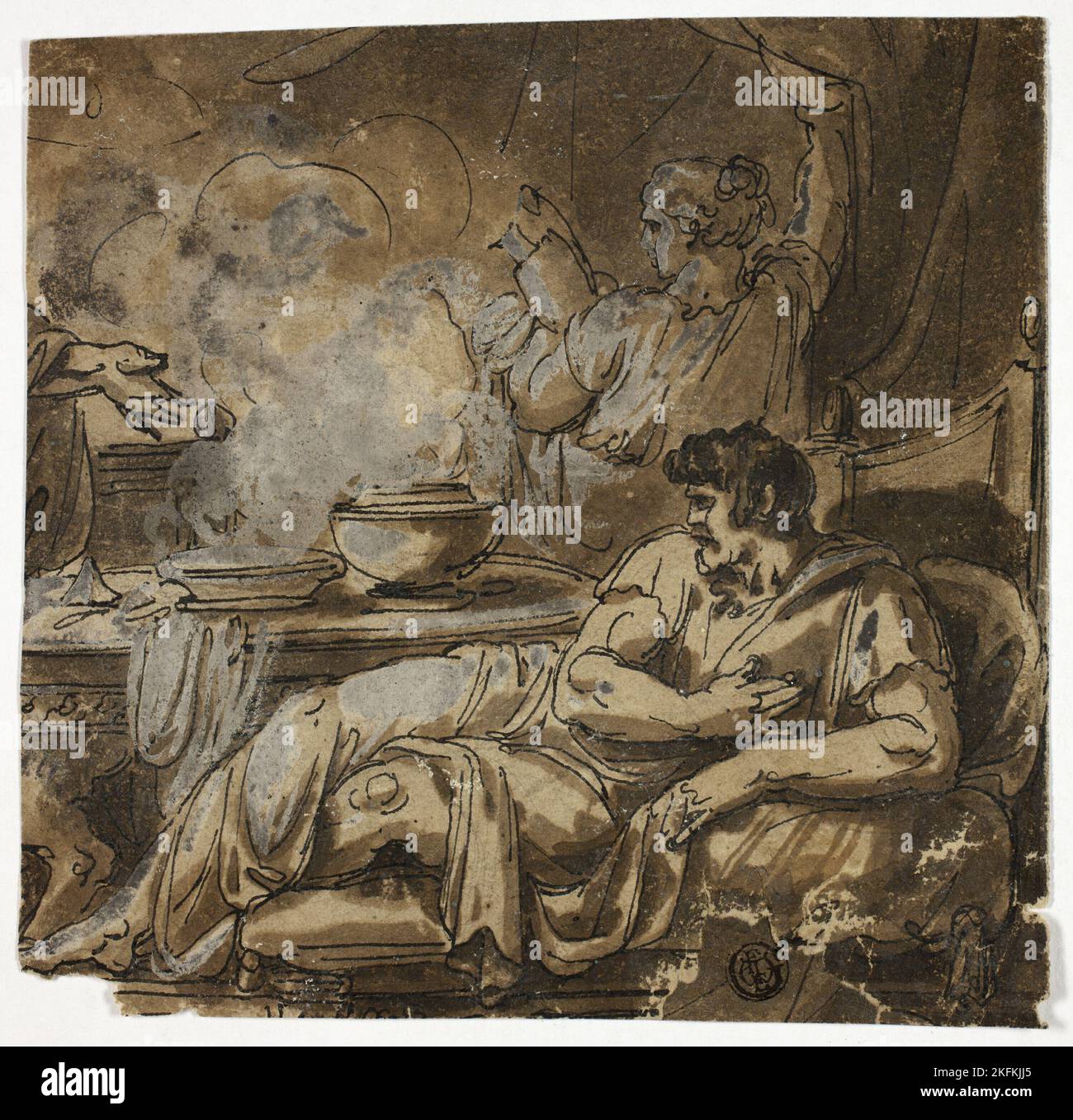 Magicien guérisseur Homme malade, n.d. Attribué à Felice Giani. Banque D'Images