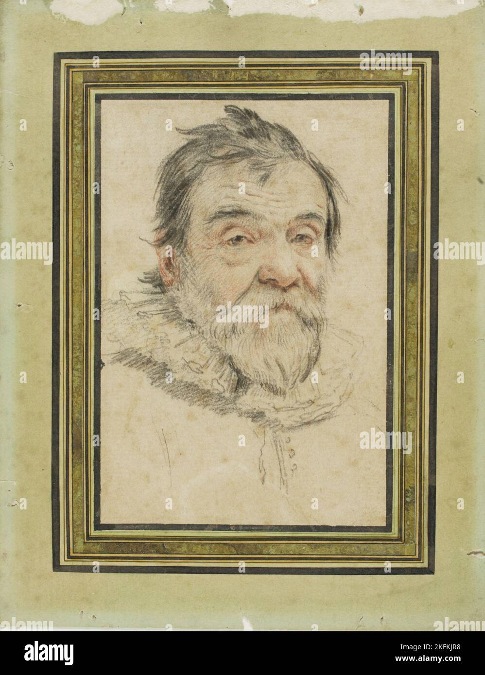 Portrait d'un vieil homme barbu, c. 1650. Attribué à Claude Mellan. Banque D'Images