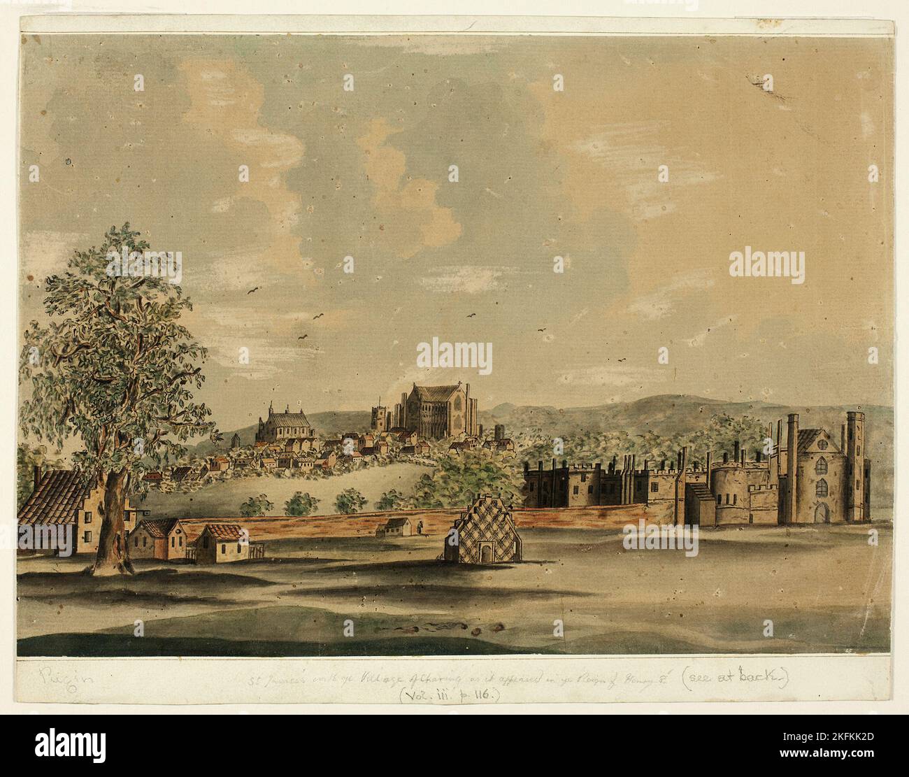 Saint-Jacques avec le village de Charing tel qu'il est apparu dans vous Reign d'Henry VIII [16th siècle], n.d. Attribué à Augustus Charles Pugin. Banque D'Images