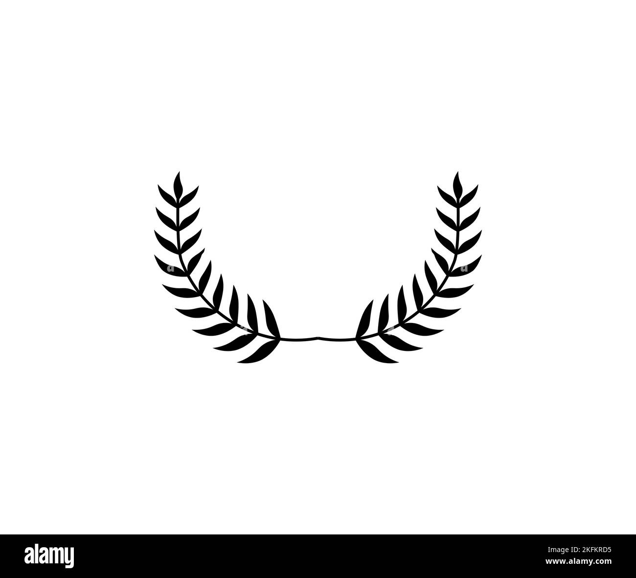 Couronne de cercle Laurel. Branche de feuilles de blé de chêne d'olive grec Illustration de Vecteur