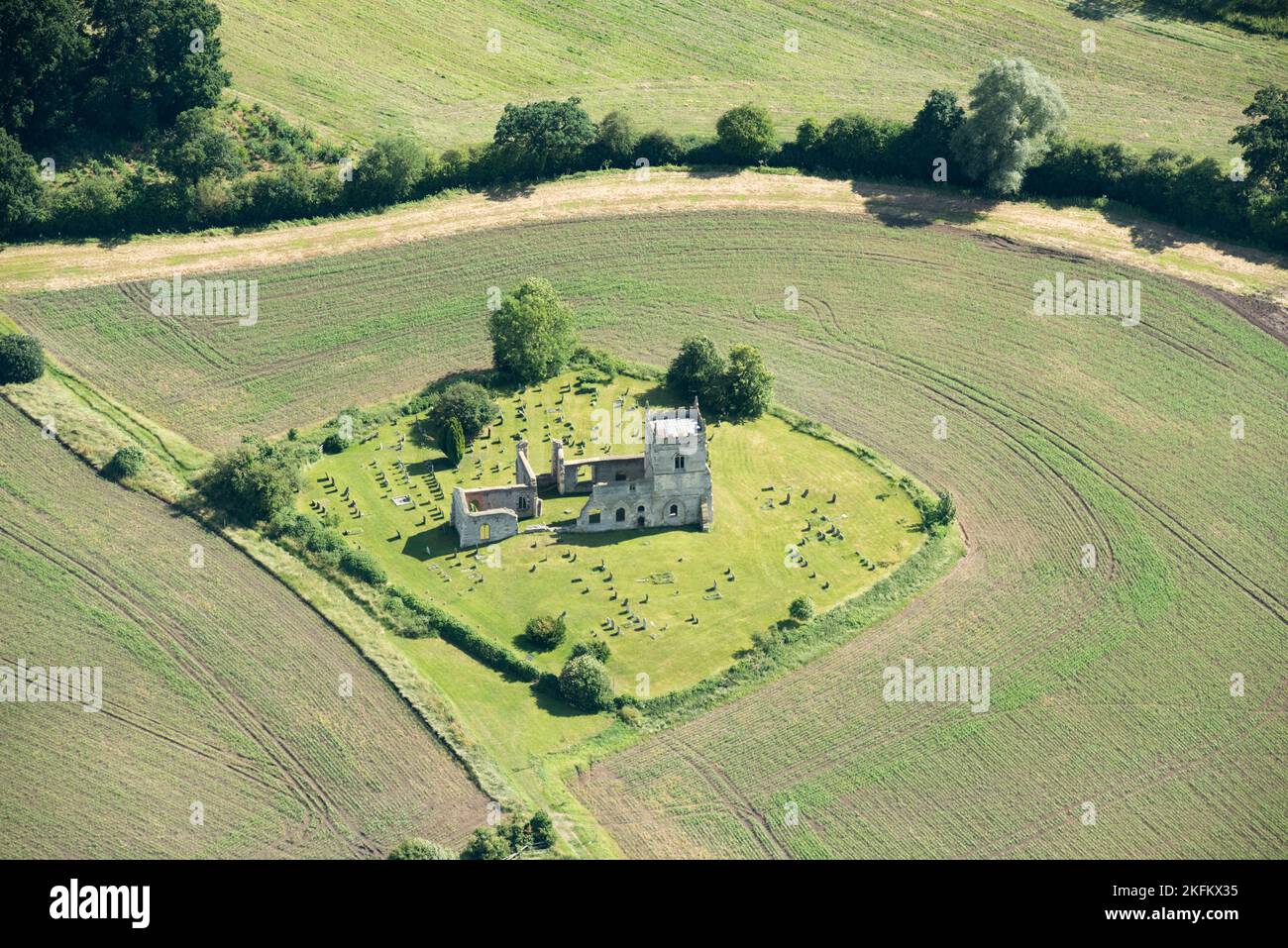 Les ruines de l'église St Mary, Colston Bassett, Notinghamshire, 2018. Banque D'Images