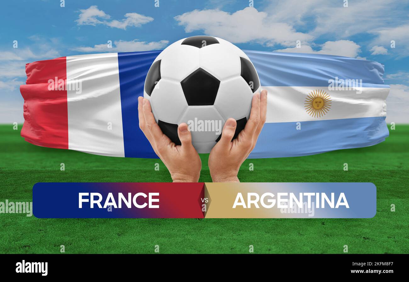 France vs Argentine équipes nationales football football football concept de compétition. Banque D'Images