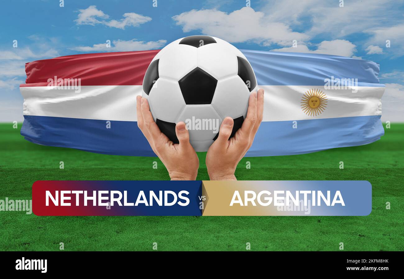 Pays-Bas contre Argentine équipes nationales football football football concept de compétition. Banque D'Images