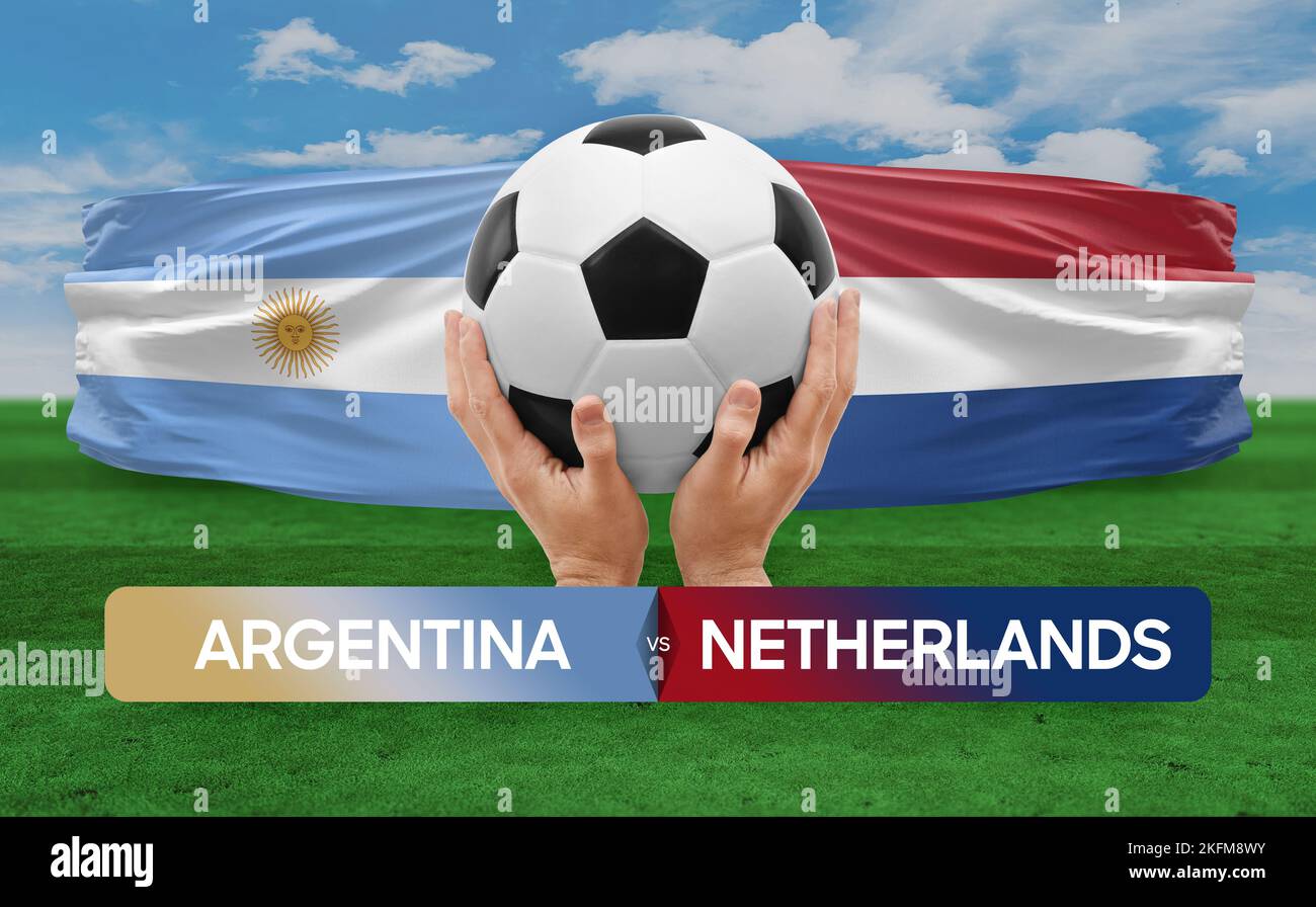 Argentine contre pays-Bas équipes nationales football football football concept de compétition. Banque D'Images