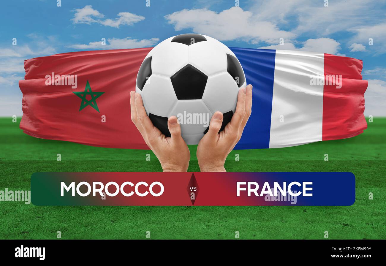 Maroc vs France équipes nationales football football football concept de compétition. Banque D'Images