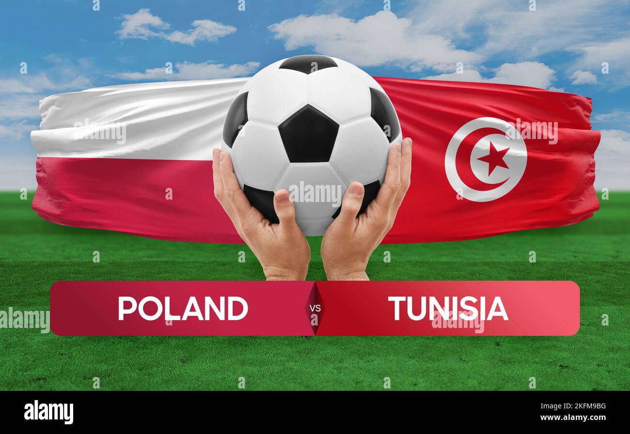 Pologne vs Tunisie équipes nationales football football football concept de compétition. Banque D'Images