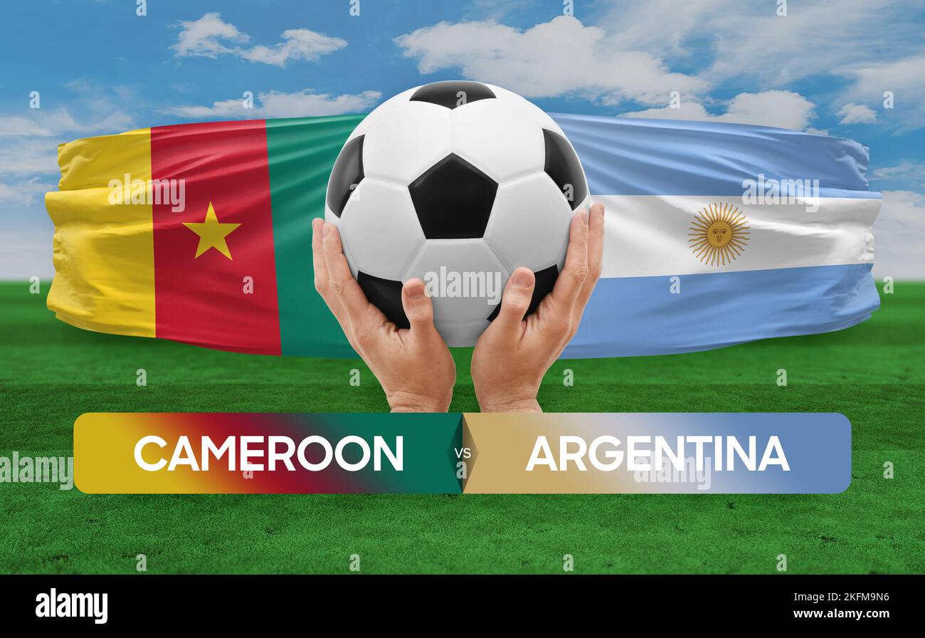 Cameroun contre Argentine équipes nationales football football football concept de compétition. Banque D'Images