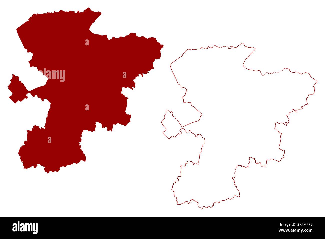 Suffolk Ouest zone non métropolitaine (Royaume-Uni de Grande-Bretagne et d'Irlande du Nord, comté cérémonial Suffolk, Angleterre) carte vecteur illustrat Illustration de Vecteur