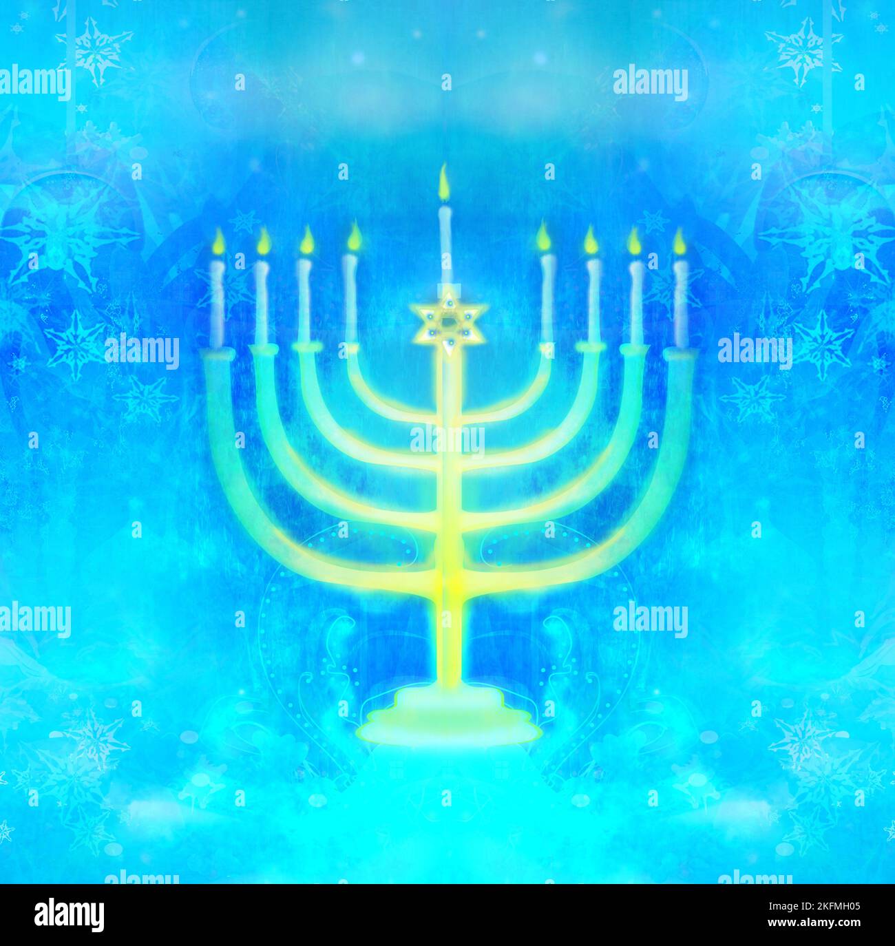 Carte de vœux Hanukkah - bannière de fête artistique Banque D'Images