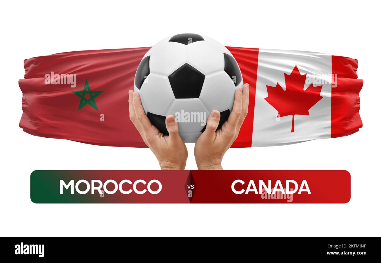 Le Maroc contre le concept de compétition de football des équipes nationales du Canada. Banque D'Images