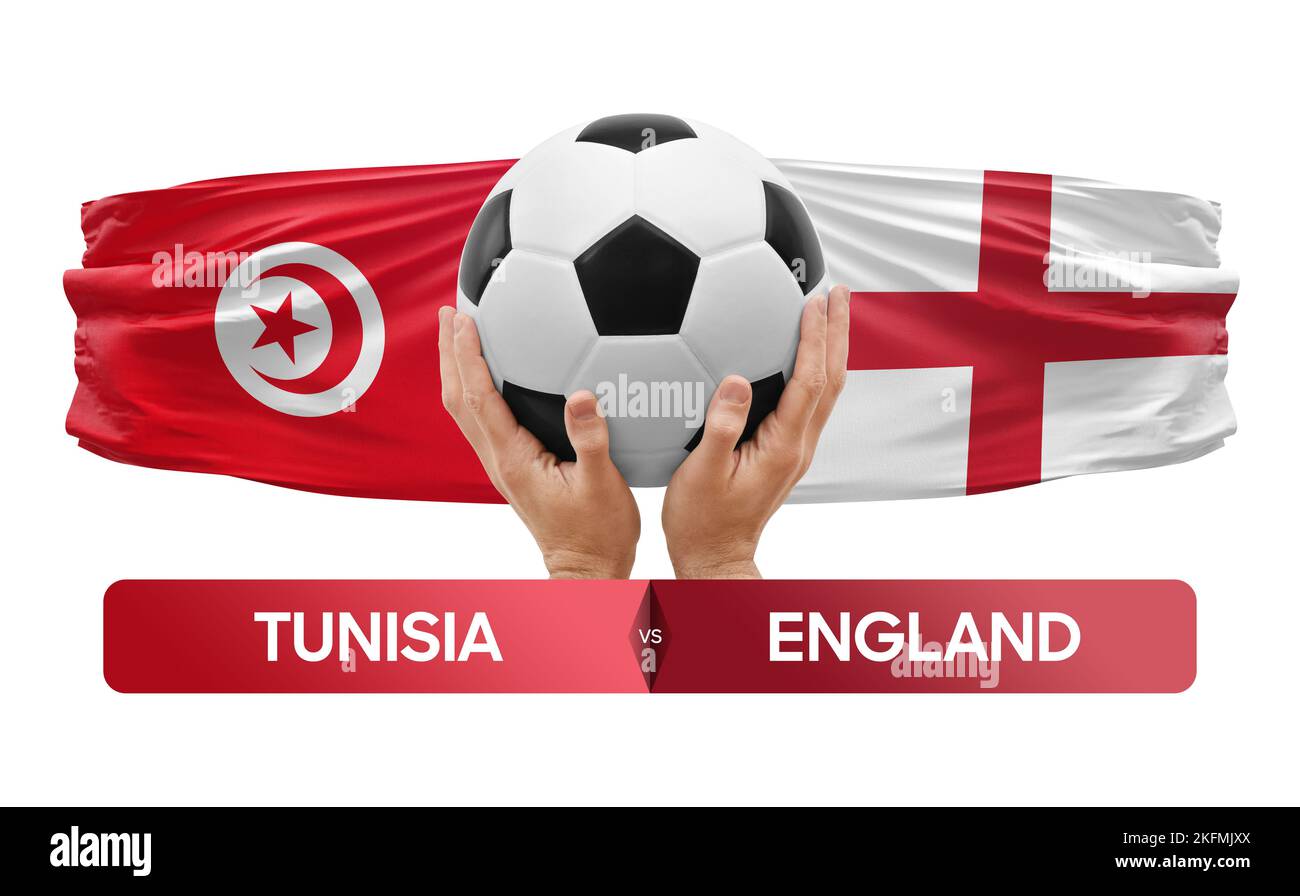 Tunisie vs Angleterre équipes nationales football football football match concept de compétition. Banque D'Images