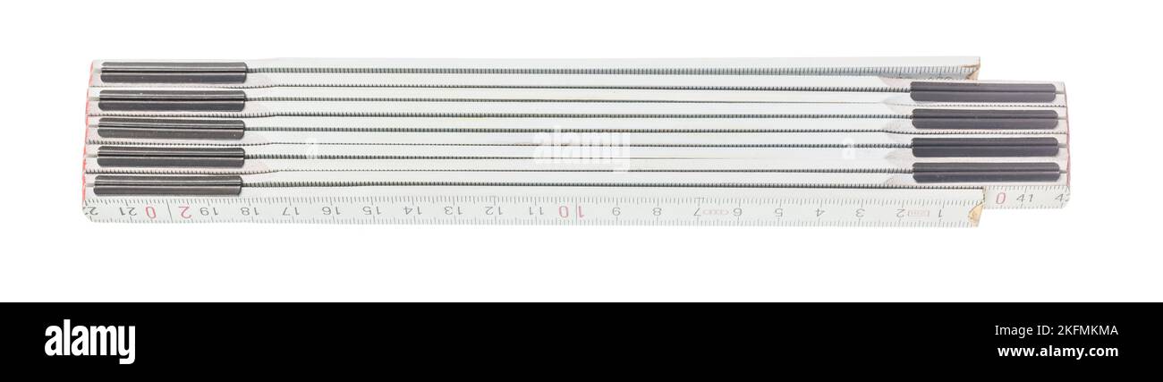 Compteur en bois isolé sur blanc. Banque D'Images