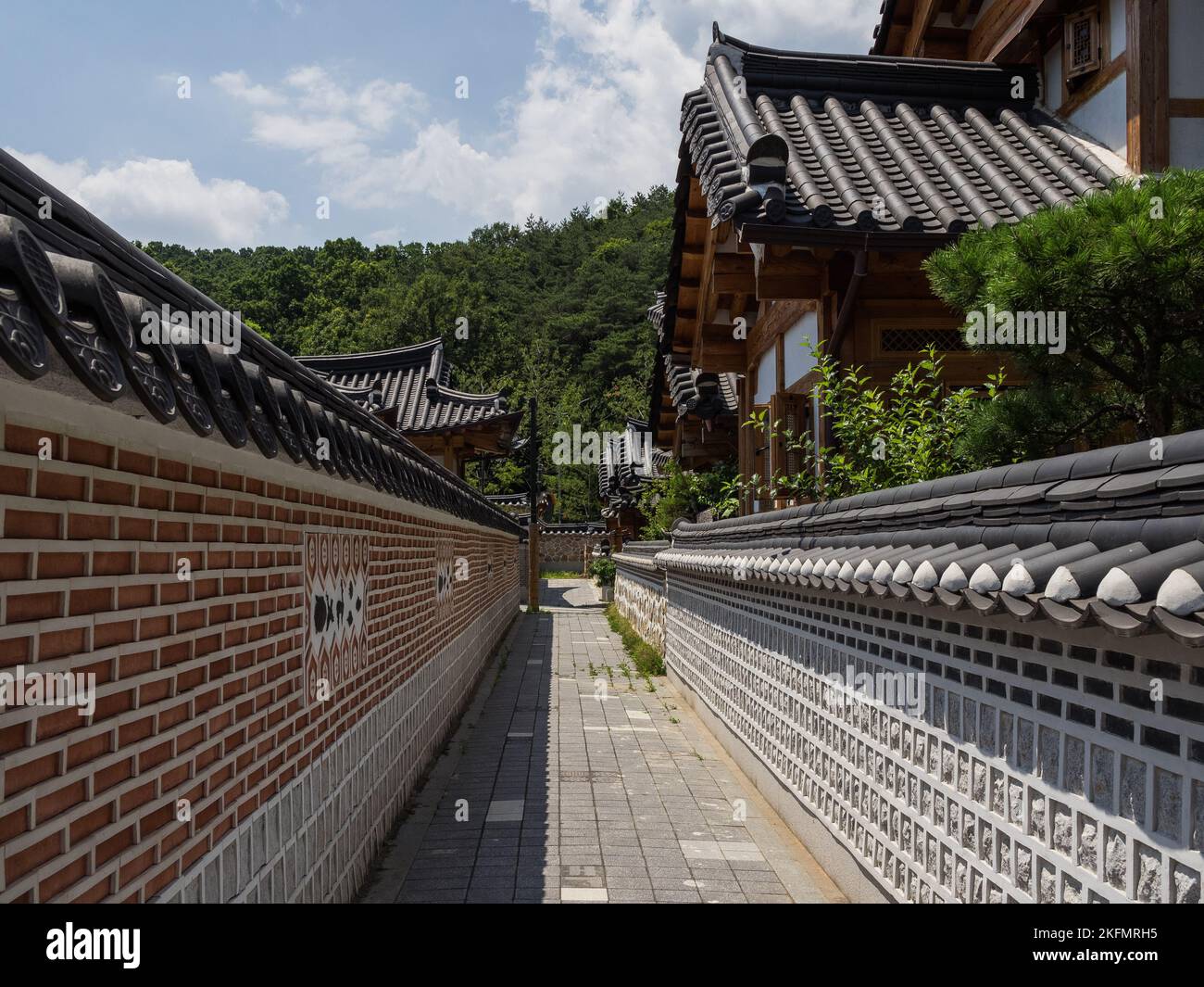 Vue sur la rue du village d'Eunpyeong Hanok en Corée du Sud Banque D'Images