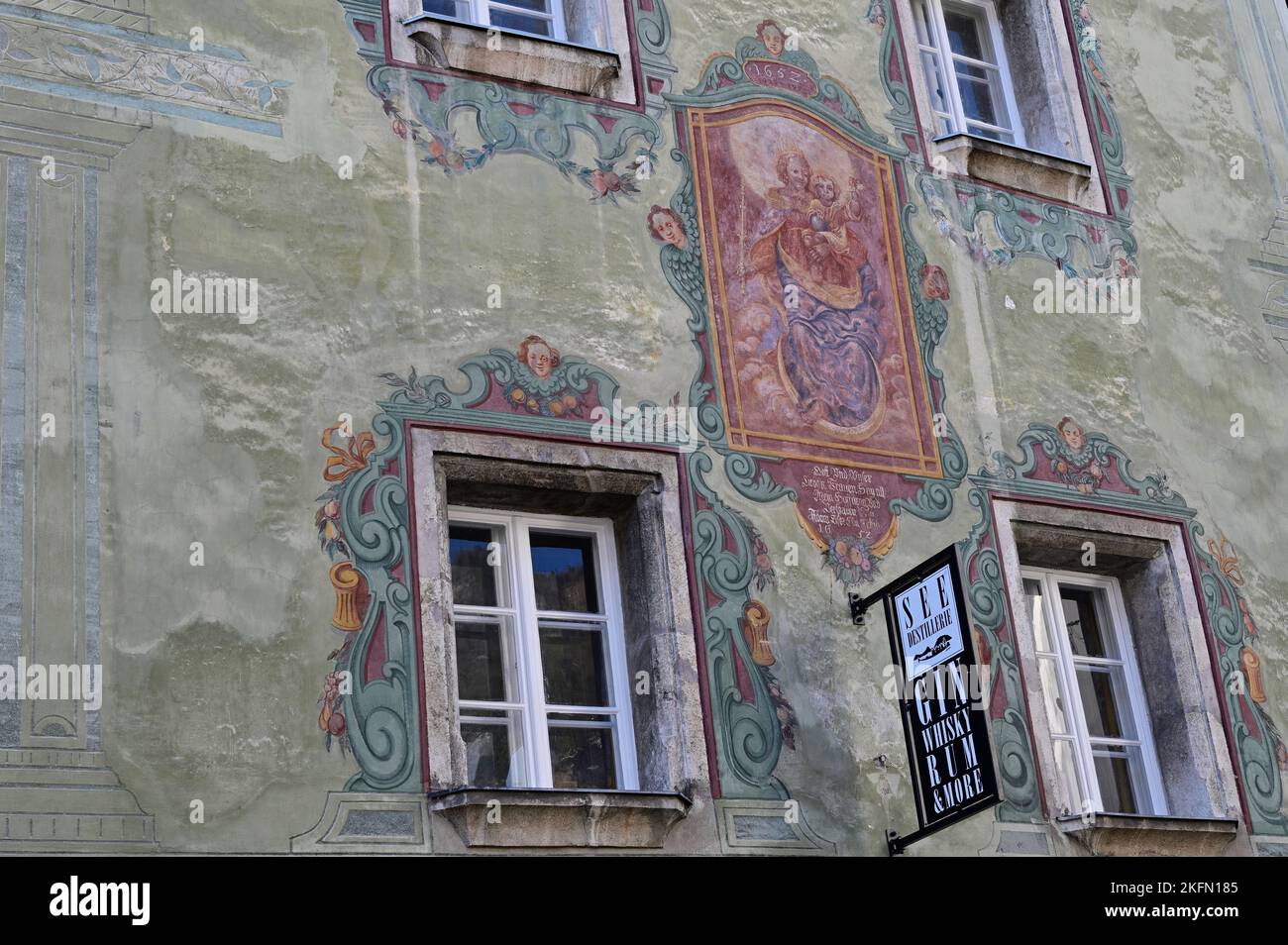 St. Wolfgang au Wolfgangsee, haute-Autriche, Autriche. Maison gothique de 1652 Banque D'Images