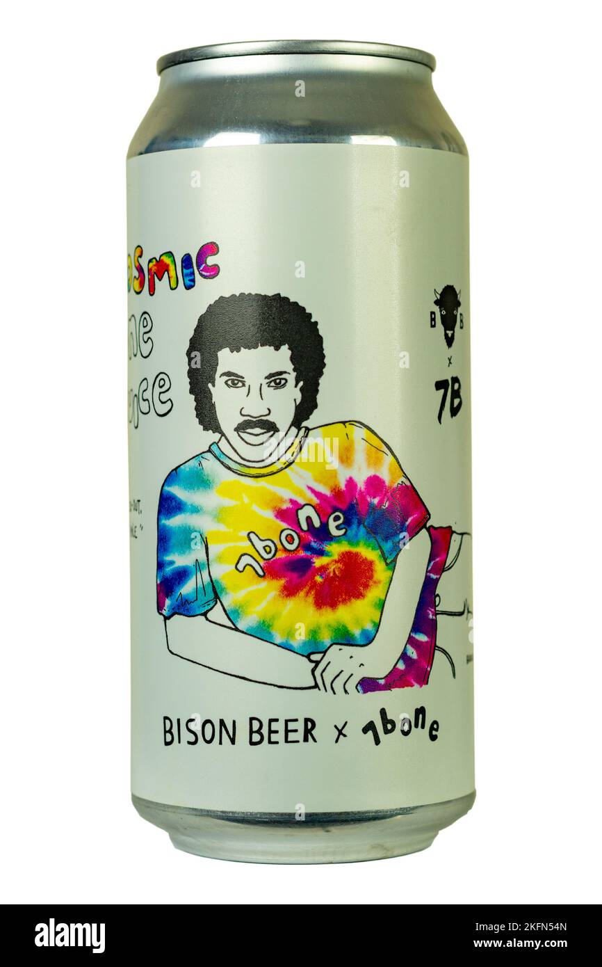 Bière de bison x 7bone - jus d'os cosmique - 4,0 % env. Banque D'Images