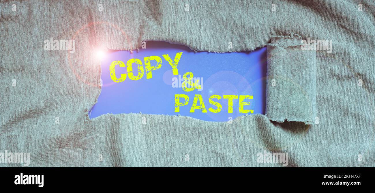 Écriture affichage du texte Copier Coller. Mot pour une imitation, une transcription ou la