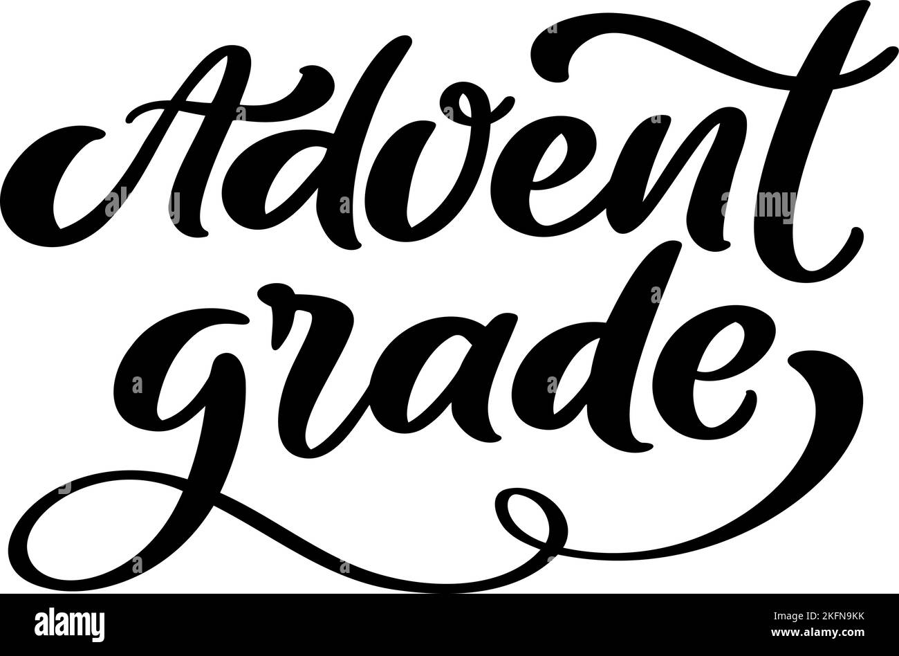 Texte de lettrage calligraphique manuscrit vectoriel de qualité advente. Design pour les vacances d'hiver, calendrier, carte de vœux, affiche. La nativité religieuse Illustration de Vecteur