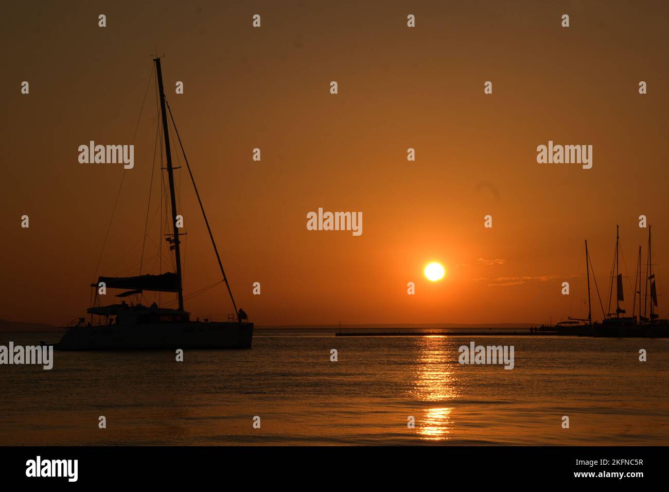 Prendre des photos avant le coucher du soleil en Croatie Banque D'Images