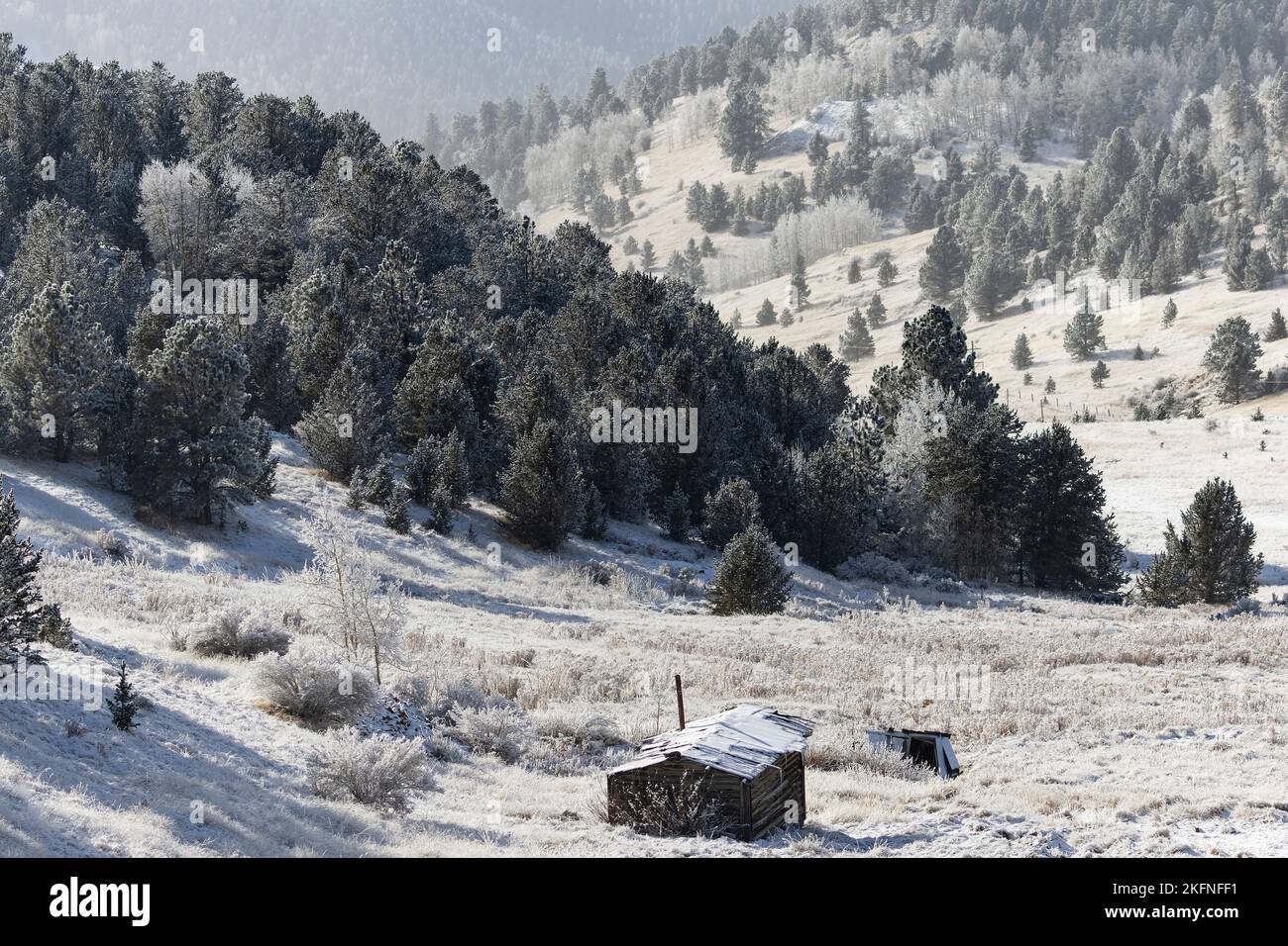 Couvertures de neige fraîche du sud du Colorado à Cripple Creek et Victor Banque D'Images