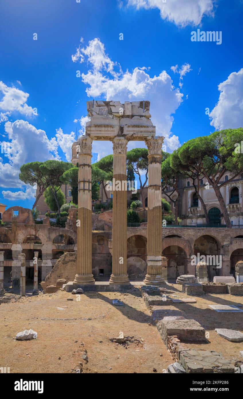 Vue du Forum impérial de César à Rome, Italie. Banque D'Images