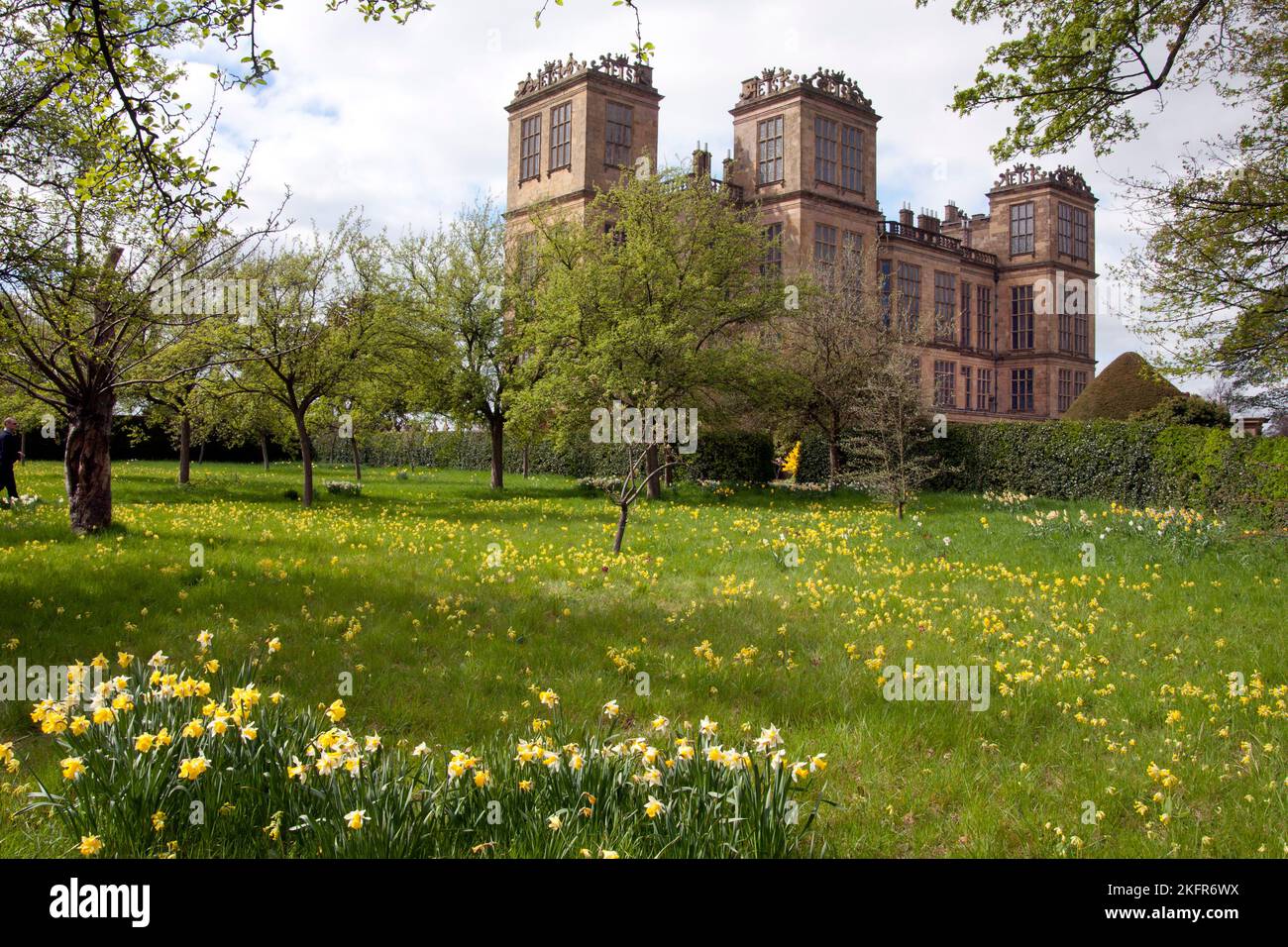 Jour de printemps à Harwick Hall, Chesterfield, Derbyshire, Angleterre Banque D'Images