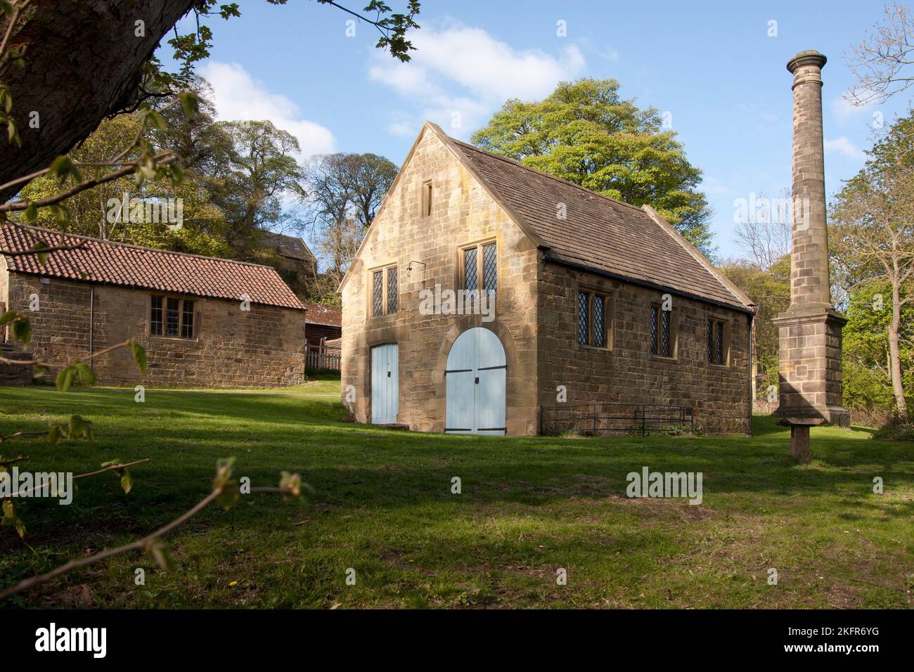 Le centre de pierre de Pump House, Hardwick Hall, Derbyshire, Angleterre Banque D'Images