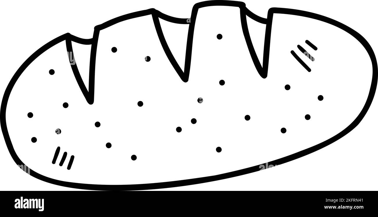 Illustration de pain tiré à la main isolée sur fond Illustration de Vecteur