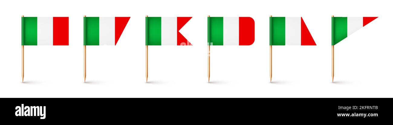 100 Cure-dents Drapeaux Italiens - Décoration Fête, Cocktail, événement Foot