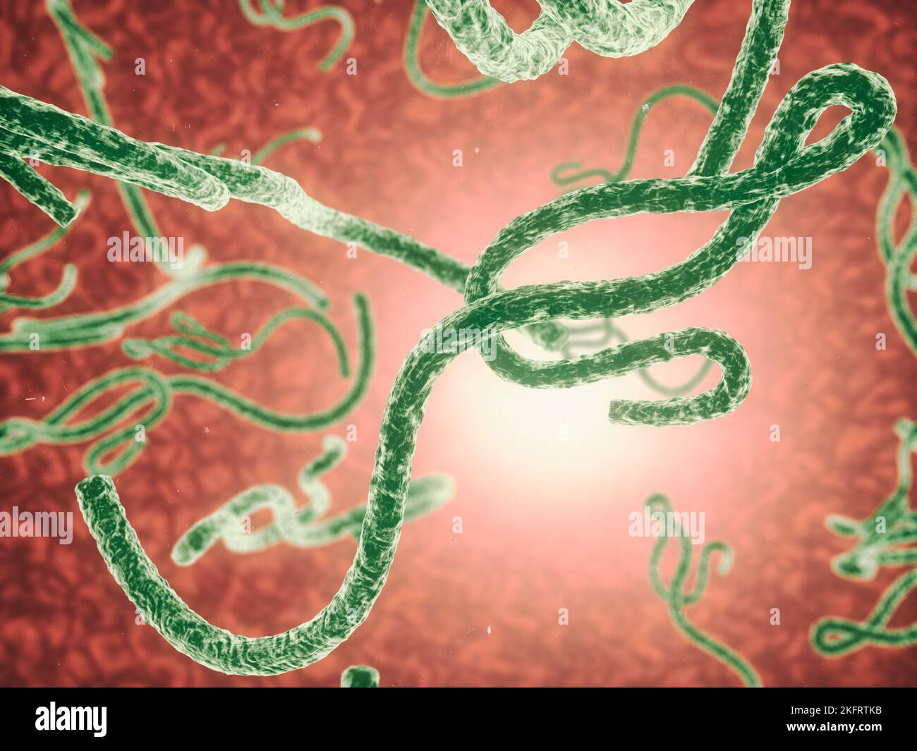 C'est un super virus. Image couleur d'un virus, vue sous un microscope. Banque D'Images