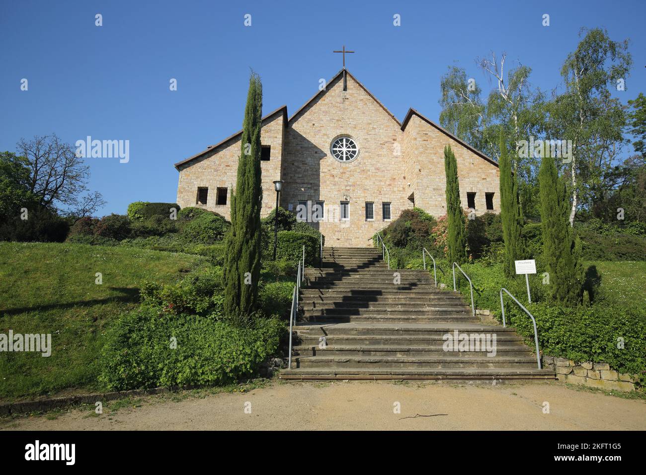 Luther Church Construit en 1945, vieille ville, Mayence, région Rhin-Hesse, Rhénanie-Palatinat, Allemagne, Europe Banque D'Images