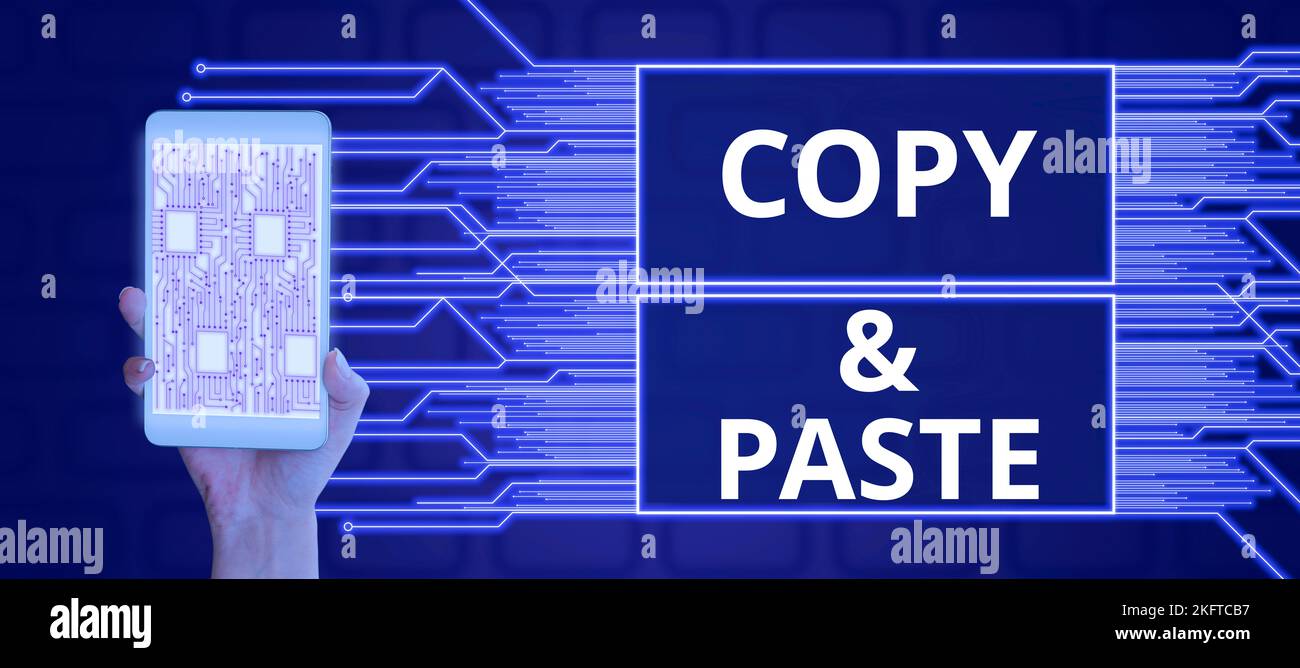 Écriture affichage du texte Copier Coller. Aperçu de l'entreprise imitation, transcription ou