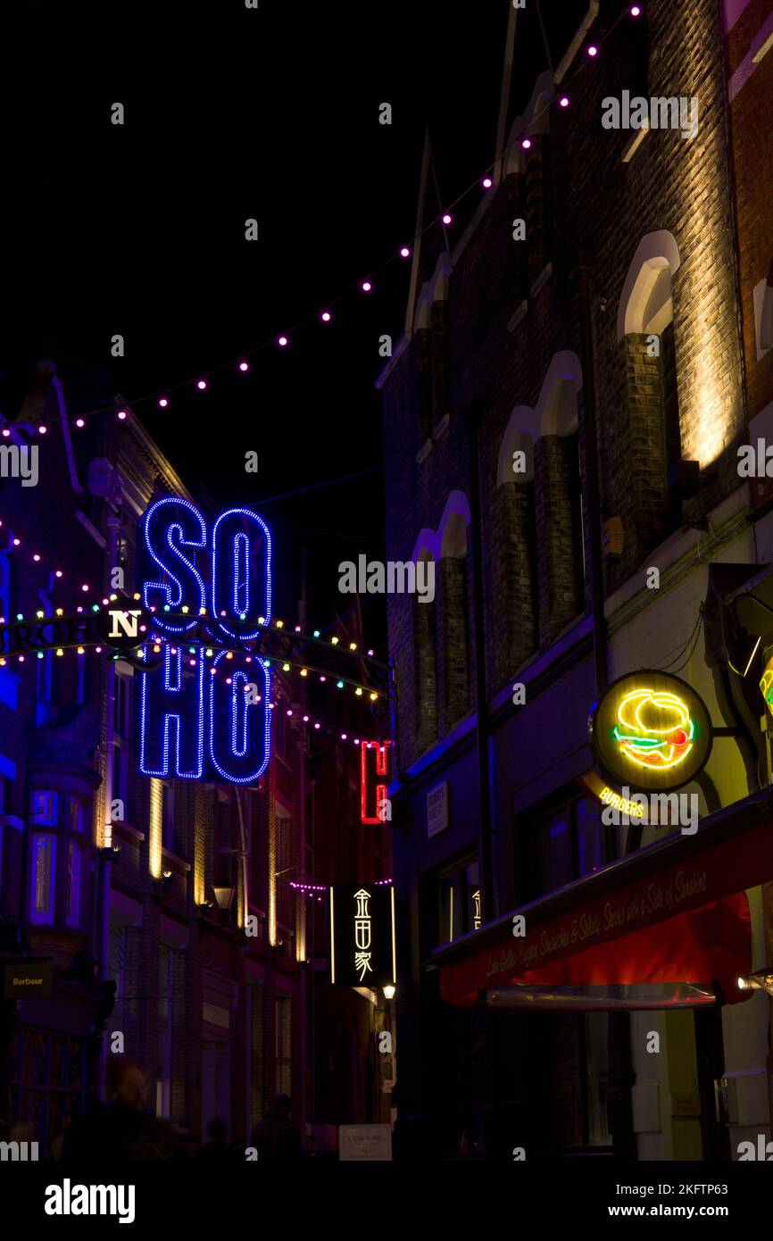 Illuminations de Noël Carnaby Street West End Londres Banque D'Images