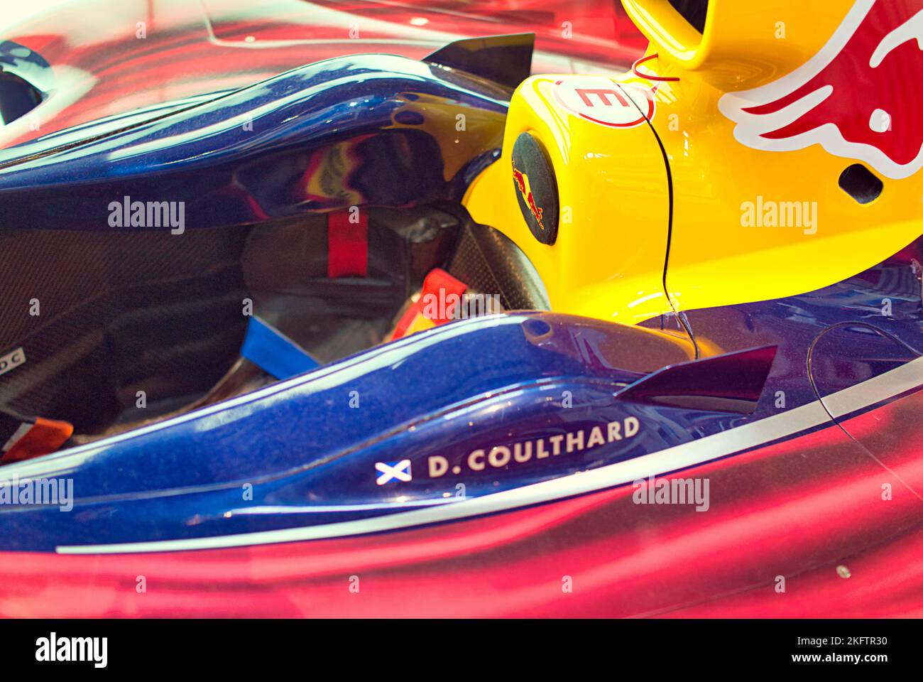 David Coulthard Formule un voiture de course gros plan Musée national d'Écosse, Chambers St, Édimbourg EH1 1JF Banque D'Images