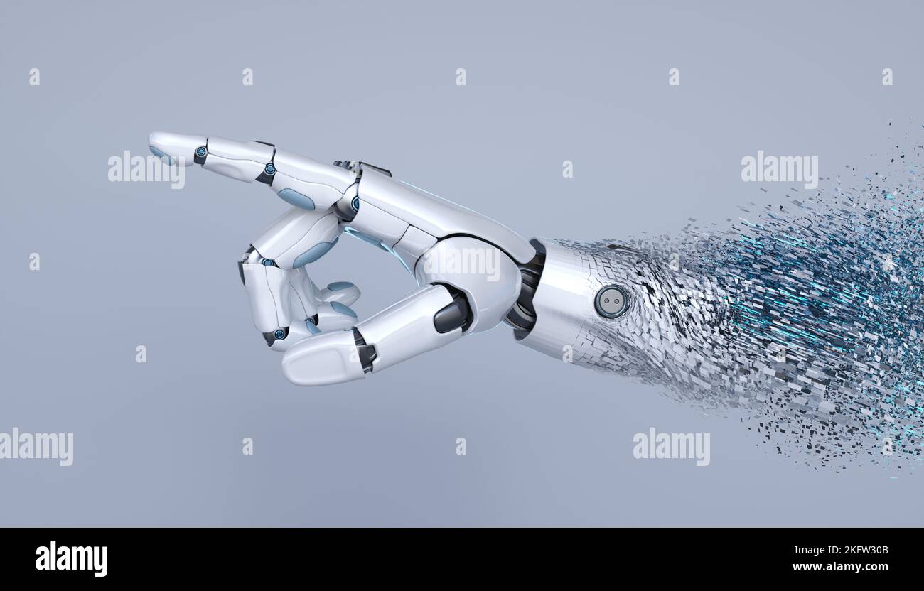 Main robotique . 3D illustration Banque D'Images